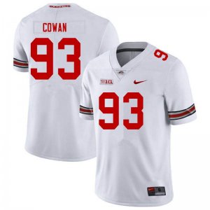 Men's Ohio State Buckeyes #93 Jacolbe Cowan White Nike NCAA College Football Jersey June ERW0144XA